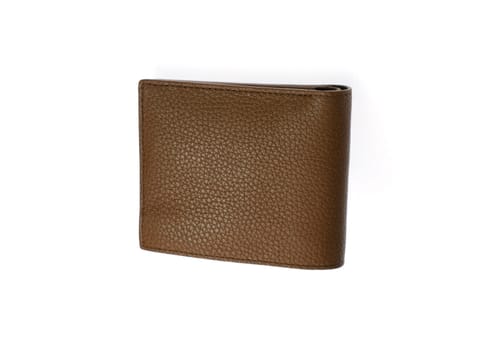 Brown leather wallet isolated