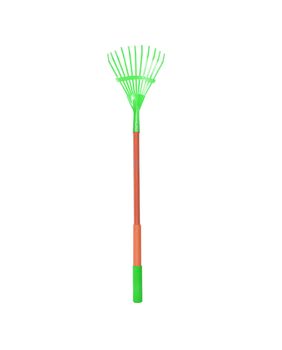 Plastic rake isolated on the white background