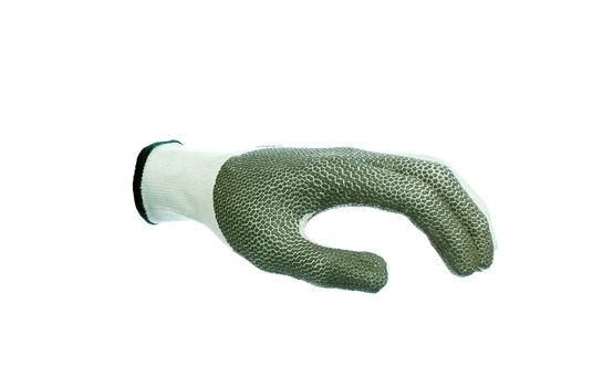 Green work glove isolated on a white background