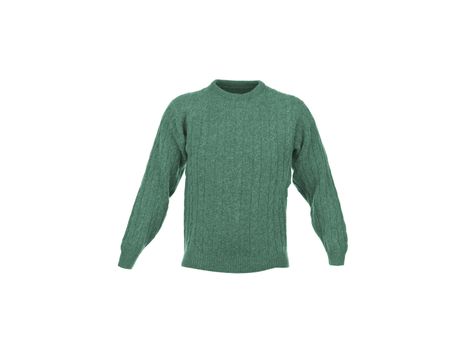 Knitted green jacket for the baby isolated on a white background