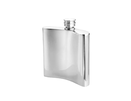Metal flask isolated on white