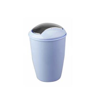 green trash bin over a white background