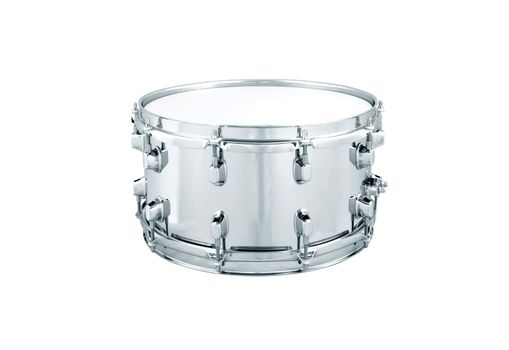 Silver drum isolated on white