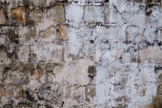 Old damaged brick wall close up. High resolution texture