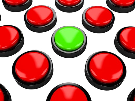 The color metal button on a white background