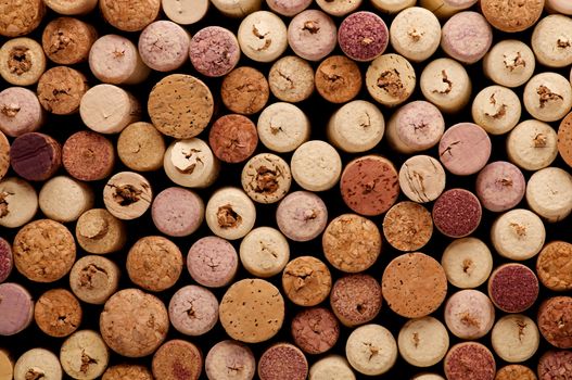 Background of Various Used Wine Corks close up