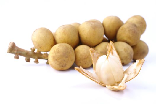 Lanzones fruit isolated on white background 