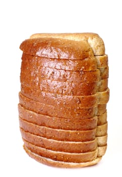 Whole wheat bread on white background