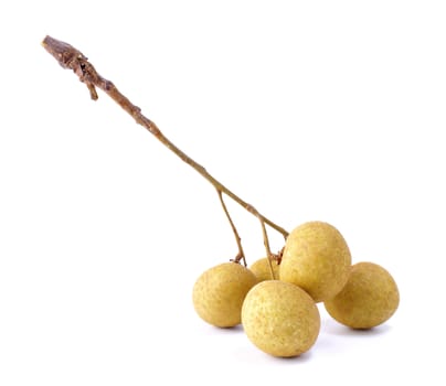 Fresh longan on the white background 