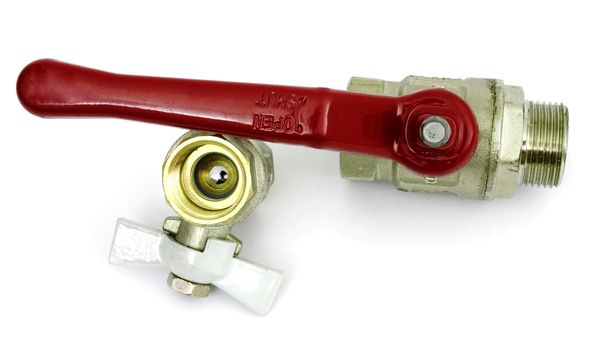 Two water faucet  on a white background