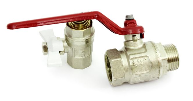Two water faucet  on a white background