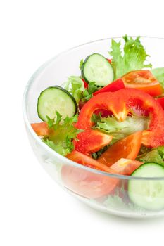 Fresh salad with tomatos cucumbers and peppers