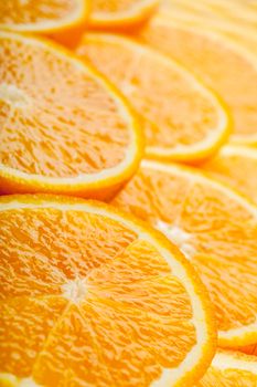 Abstract background with fresh juicy orange slices