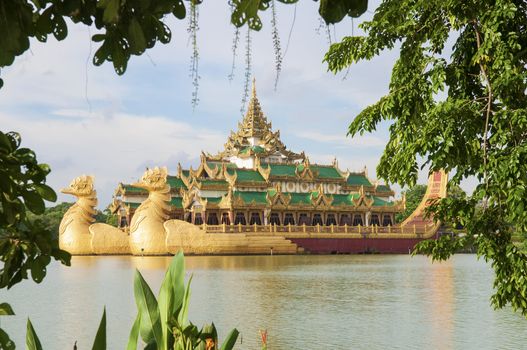 royal barge in yangon myanmar park