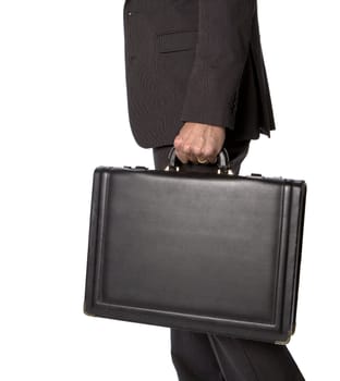 Unreconizable businessman with a briefcase