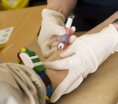 Close up of an injection at the hospital