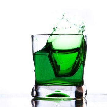 coctail drink splash isolated on white