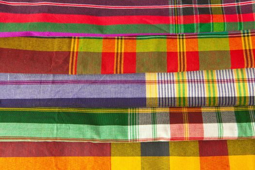 colorful plaid fabric collection pattern as background
