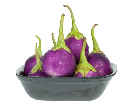 purple eggplant in Styrofoam Food Tray