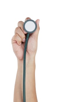 stethoscope and hand