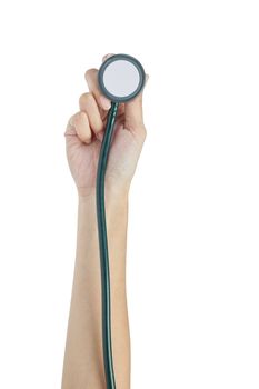 stethoscope and hand