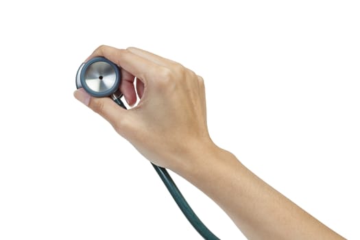 stethoscope and hand
