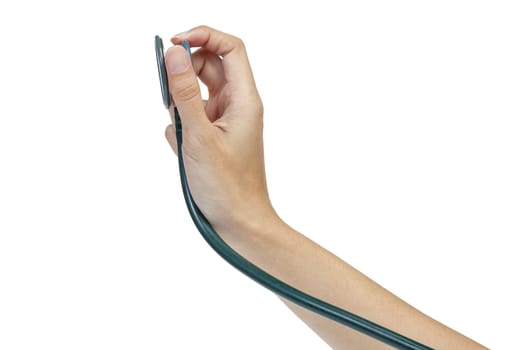 stethoscope and hand