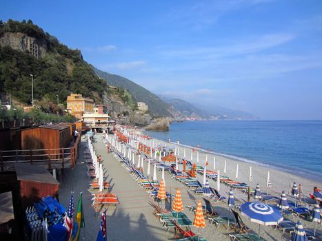     Beach on Italian coast in Liguria                           