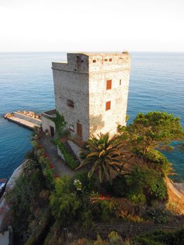 Castle on Italian coast                             