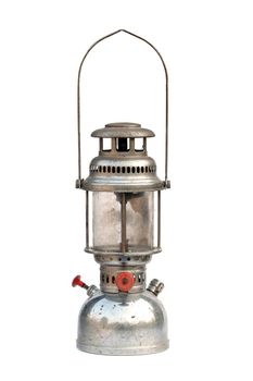 vintage kerosene lamp isolated on white background
