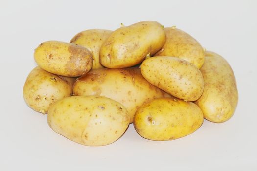 potatoes on a white background