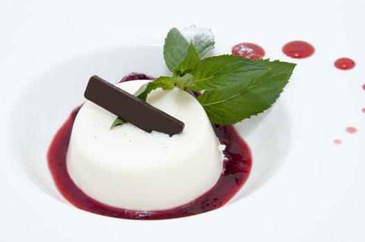 creamy chocolate desserts and ice cream on a white background