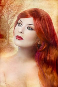 Skincare, Face of a beautiful young woman with redhair