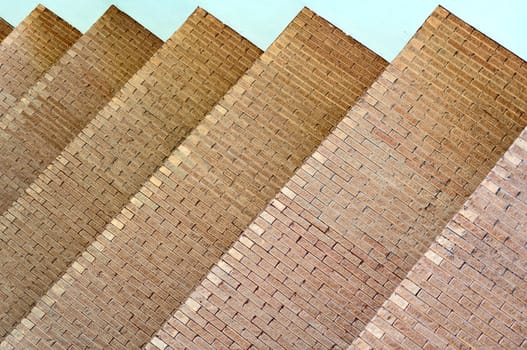 Abstract Architecture Background. The diagonal step with a brick texture.