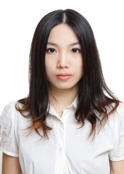 young asian woman over white background