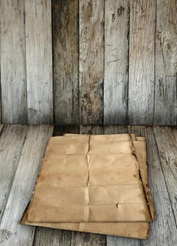 old paper on old wood floor