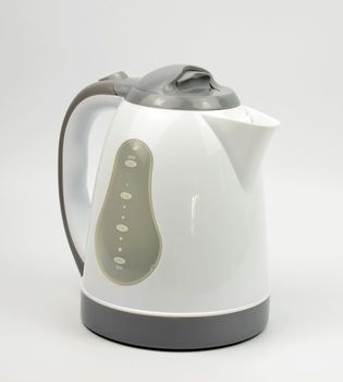 plastic kettle on white background