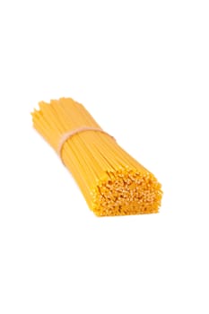 Bunch of spaghetti isolated on white background