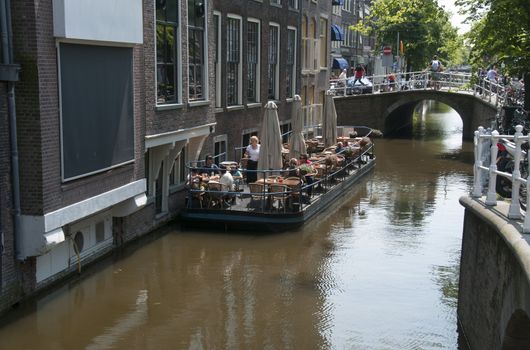 floating terrace in the dutch place Delft