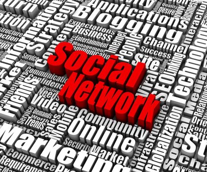 Group of Social Networking related words. Part of a business concept series.