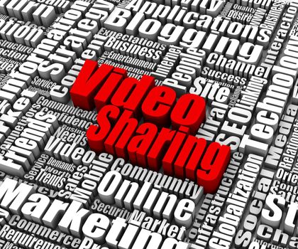 Group of Video Sharing related words. Part of a business concept series.