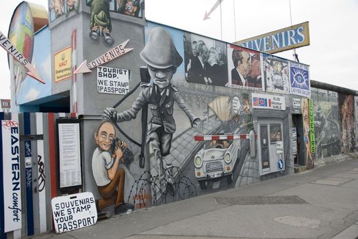 the left pieces of the Berlin wall in Germany the seperation between east and west