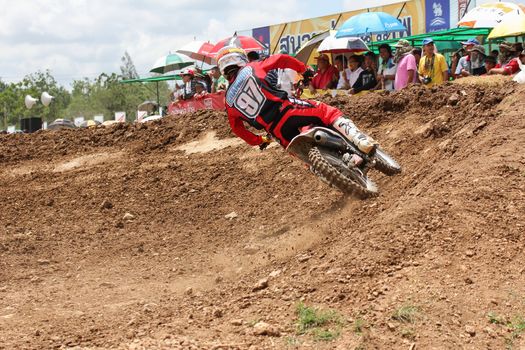 MUAKLEK, THAILAND - AUGUST 05: Unidentified riders participate in  competition Supercross Championship of Thailand, on August 05, 2012 in Muaklek, Saraburi,Thailand