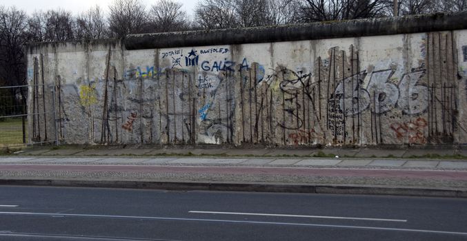 the left pieces of the Berlin wall in Germany the seperation between east and west