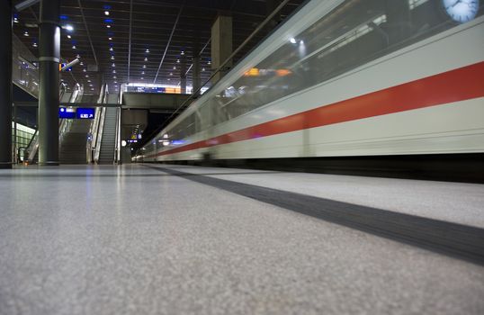 train in high speed passing the station