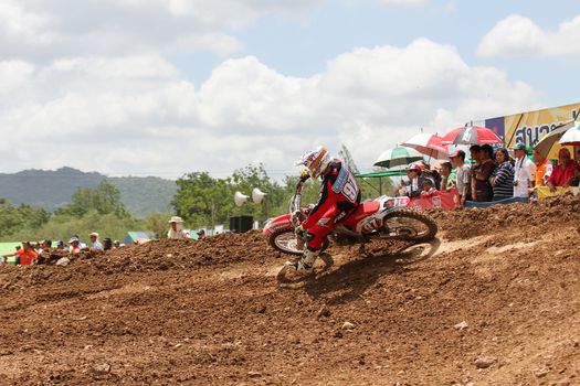 MUAKLEK, THAILAND - AUGUST 05: Unidentified riders participate in  competition Supercross Championship of Thailand, on August 05, 2012 in Muaklek, Saraburi,Thailand