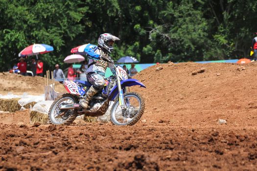MUAKLEK, THAILAND - AUGUST 05: Unidentified riders participate in  competition Supercross Championship of Thailand, on August 05, 2012 in Muaklek, Saraburi,Thailand