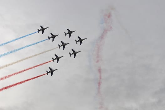 French flying patrol figure during a show 