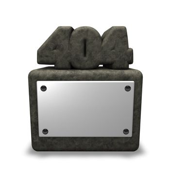 stone number 404 on socket - 3d illustration