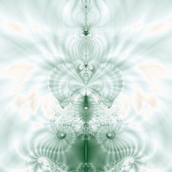 Elegant fractal design, abstract art, green spring